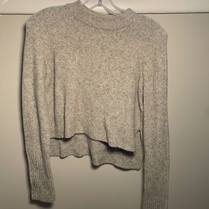 Allsaints Wool Cropped High Neck Sweater